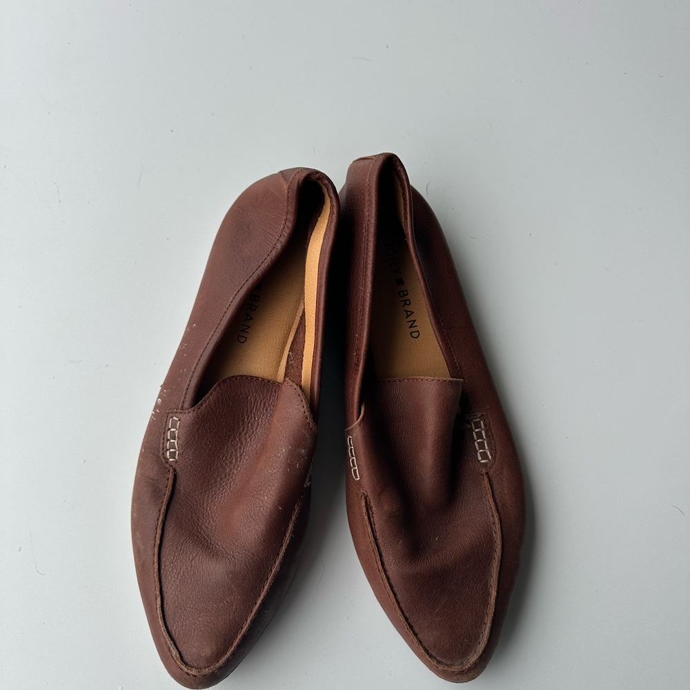 Lucky Brand Chocolate Leather Flats